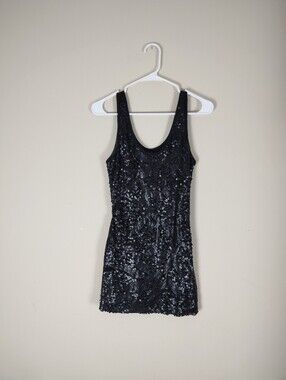 Guess by Marciano Black Sequin Tank Dress